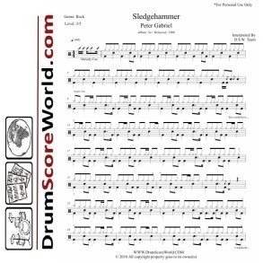 Peter Gabriel - Sledgehammer | Drum Sheet + Play-Along Track